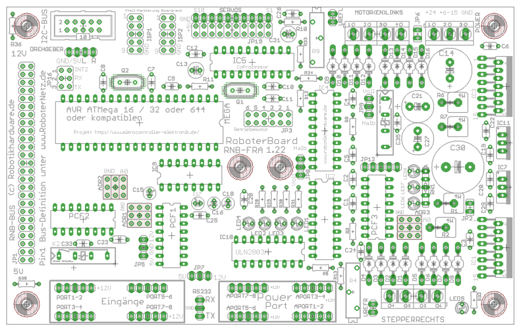 Bestückungsplan Roboterboard RNBFRA 