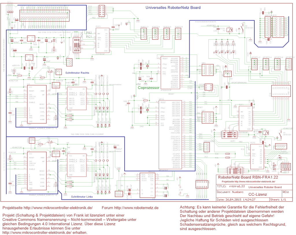 Schaltbild Roboterboard RNBFRA 