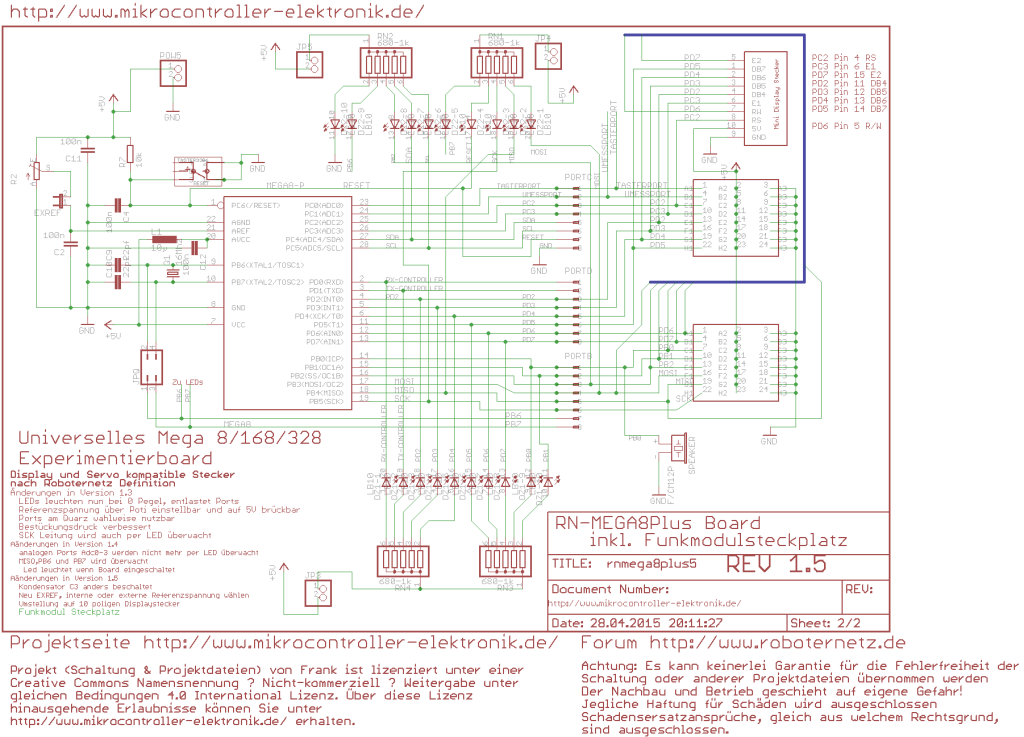 AVR Controllerboard RN-Mega8Plus Schaltplan