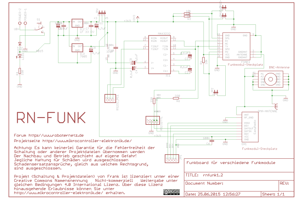 Schaltplan zu RN-Funk - Funkmodul nach RS232 Adapter