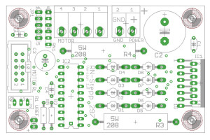 Bestückungsplan Schrittmotortreiber für Schrittmotoren mit bis zu 2A Phasenstrom