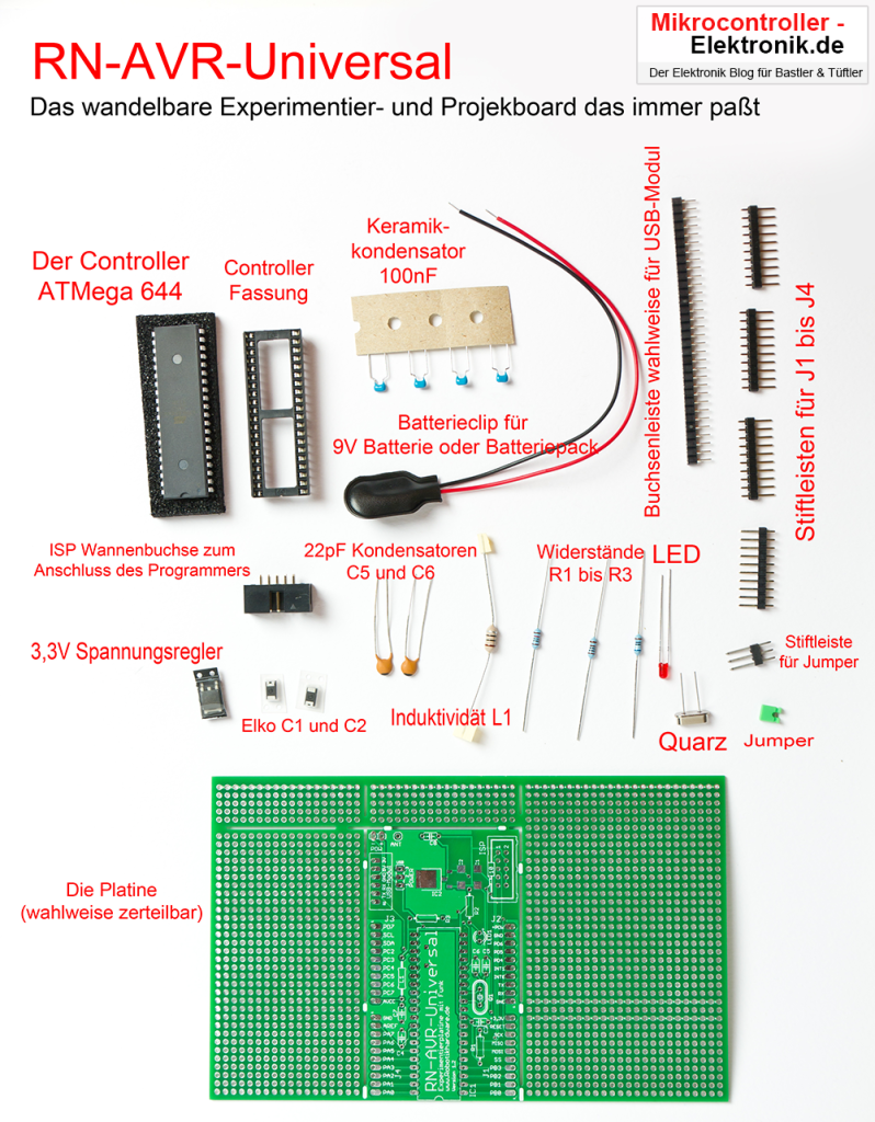 RN-Avr-Universal Experimentierplatine