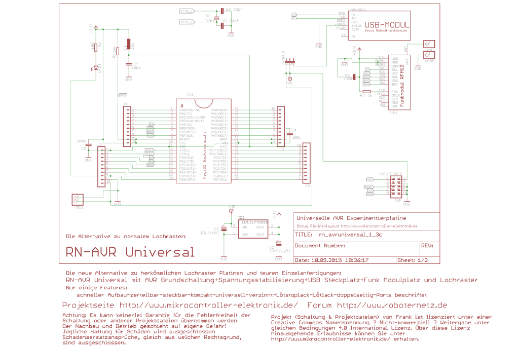 RN-Avr-Universal Experimentierplatine