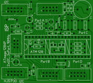 Atmel ATmega1284P Board für die Hutschiene