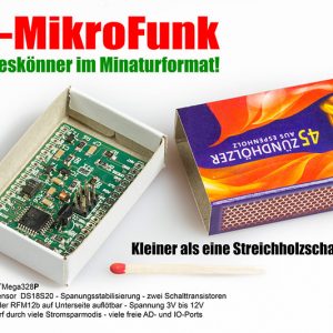 RN-MikroFunk – Mini AVR Microcontroller Modul mit Funkmodul