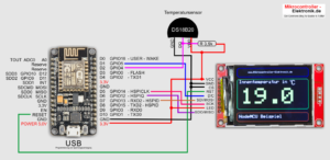 NodeMCU Qvga-Display DS18B20 Schaltung
