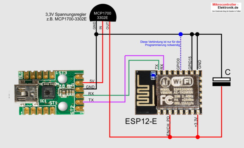 ESP12E-Tutorial und Beispielprojekte wie ESP12E-Adapter
